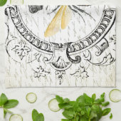 モダンなヴィンテージのフランスのな女王バチ キッチンタオル (折り畳み)