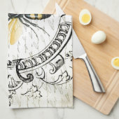 モダンなヴィンテージのフランスのな女王バチ キッチンタオル (四つ折り)