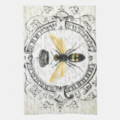 モダンなヴィンテージのフランスのな女王バチ キッチンタオル (縦)