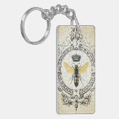 モダンなヴィンテージのフランスのな女王バチ キーホルダー (正面左)