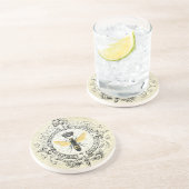 モダンなヴィンテージのフランスのな女王バチ コースター (側面)