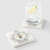 モダンなヴィンテージのフランスのな女王バチ ストーンコースター (横)