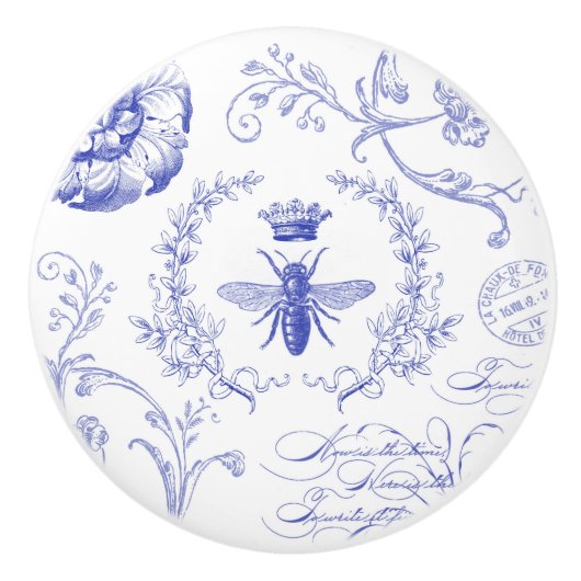 モダンなヴィンテージのフランスのな女王バチ セラミックノブ (正面)