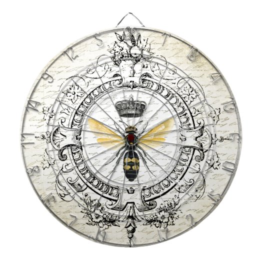 モダンなヴィンテージのフランスのな女王バチ ダーツボード (正面)