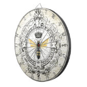 モダンなヴィンテージのフランスのな女王バチ ダーツボード (正面右)