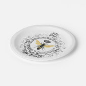 モダンなヴィンテージのフランスのな女王バチ ペーパープレート (アングル)