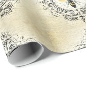 モダンなヴィンテージのフランスのな女王バチ ラッピングペーパー (ロールコーナー)