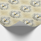 モダンなヴィンテージのフランスのな女王バチ ラッピングペーパー (角)