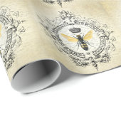 モダンなヴィンテージのフランスのな女王バチ ラッピングペーパー (ロールコーナー)