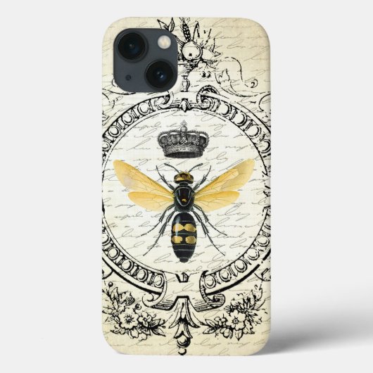 モダンなヴィンテージのフランスのな女王バチ Case-Mate iPhoneケース (裏面)