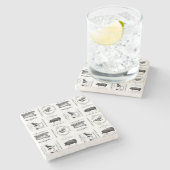 モダンなヴィンテージのフランスのな家畜 ストーンコースター (横)