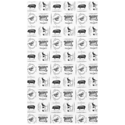 モダンなヴィンテージのフランスのな家畜 テーブルクロス (正面)