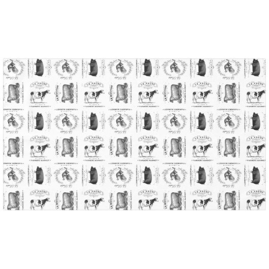 モダンなヴィンテージのフランスのな家畜 テーブルクロス (正面(横))