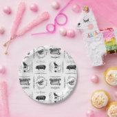 モダンなヴィンテージのフランスのな家畜 ペーパープレート (パーティー)