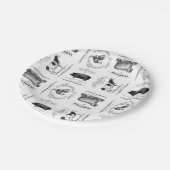 モダンなヴィンテージのフランスのな家畜 ペーパープレート (アングル)