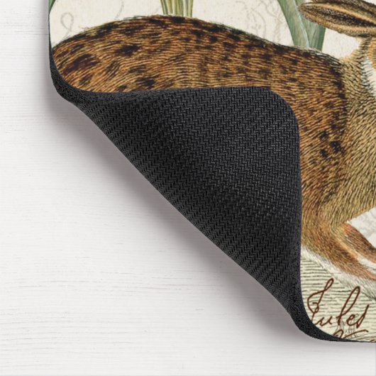 モダンなヴィンテージのフランスのな庭のウサギ マウスパッド (コーナー)