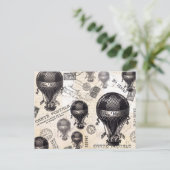 モダンなヴィンテージのフランスのな熱気の気球 ポストカード (スタンド正面)