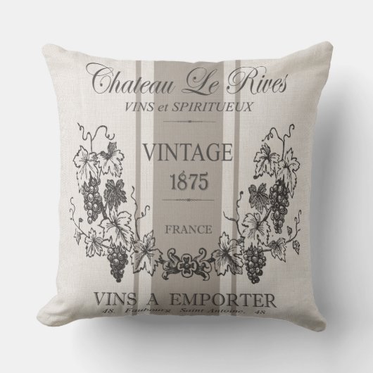 モダンなヴィンテージのフランスのな穀物の嚢のワイン クッション (正面)