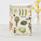 モダンなヴィンテージのフランスのな菜園 カード (黄色い花)