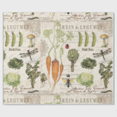 モダンなヴィンテージのフランスのな菜園 ラッピングペーパー (フラット)