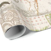 モダンなヴィンテージのフランスのな菜園 ラッピングペーパー (ロールコーナー)