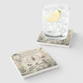 モダンなヴィンテージのフランスのな蜂の庭 ストーンコースター (横)