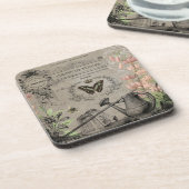 モダンなヴィンテージのフランスのな蝶庭のコースター コースター (左側)