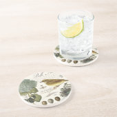 モダンなヴィンテージのフランスのな鳥および巣 コースター (側面)