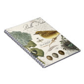 モダンなヴィンテージのフランスのな鳥および巣 ノートブック (右側)