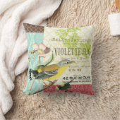 モダンなヴィンテージのフランスのな鳥の枕 クッション (ブランケット)