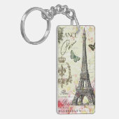 モダンなヴィンテージのフランス人のエッフェル塔 キーホルダー (正面左)