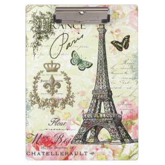 モダンなヴィンテージのフランス人のエッフェル塔 クリップボード