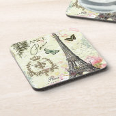 モダンなヴィンテージのフランス人のエッフェル塔 コースター (左側)