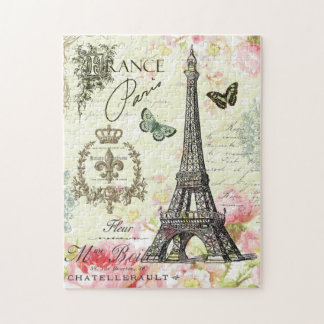 モダンなヴィンテージのフランス人のエッフェル塔 ジグソーパズル