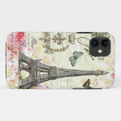 モダンなヴィンテージのフランス人のエッフェル塔 Case-Mate iPhoneケース (裏面(横))
