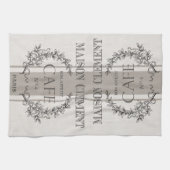 モダンなヴィンテージのフランス人のカフェ キッチンタオル (横)