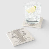 モダンなヴィンテージのフランス人のカフェ ストーンコースター (横)