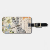 モダンなヴィンテージのフランス人のトンボ ラゲッジタグ (正面横)