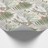 モダンなヴィンテージのフランス人のトンボ ラッピングペーパー (角)