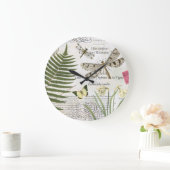 モダンなヴィンテージのフランス人のトンボ ラージ壁時計 (ホーム)