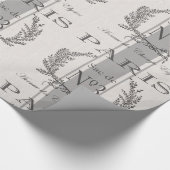 モダンなヴィンテージのフランス人のパリの穀物の嚢 ラッピングペーパー (角)