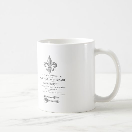モダンなヴィンテージのフランス人のビストロ コーヒーマグカップ (右)