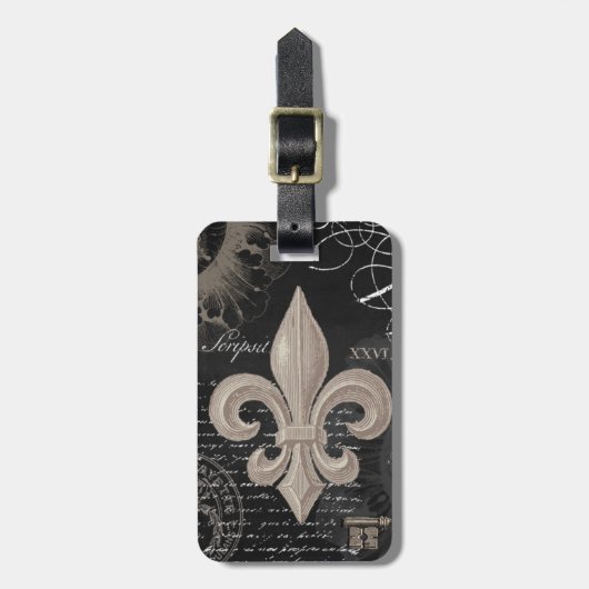 モダンなヴィンテージのフランス人の（紋章の）フラ・ダ・リ ラゲッジタグ (正面縦)
