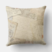 モダンなヴィンテージのフランス人旅行コラージュ クッション (裏面)