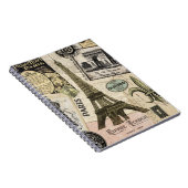 モダンなヴィンテージのフランス人旅行コラージュ ノートブック (右側)