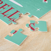 モダンなヴィンテージのレトロのクリスマスのフラミンゴ ジグソーパズル (側面)