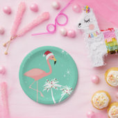 モダンなヴィンテージのレトロのクリスマスのフラミンゴ ペーパープレート (パーティー)