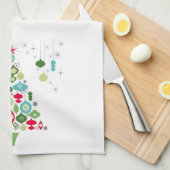 モダンなヴィンテージのレトロのクリスマスツリー キッチンタオル (四つ折り)