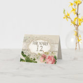 モダンなヴィンテージのレースの茶はアジサイnのバラを汚しました カード (黄色い花)