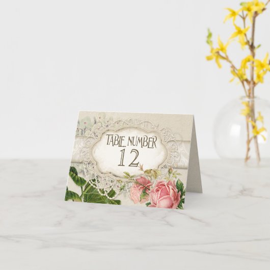 モダンなヴィンテージのレースの茶はアジサイnのバラを汚しました カード (黄色い花)